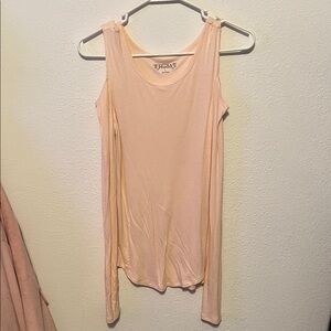 Mudd Light Pink Scoop Neck Long Sleeve with Shoulder Cutout